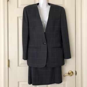 Austin Reed Plaid Wool Skirt Suit Size 8